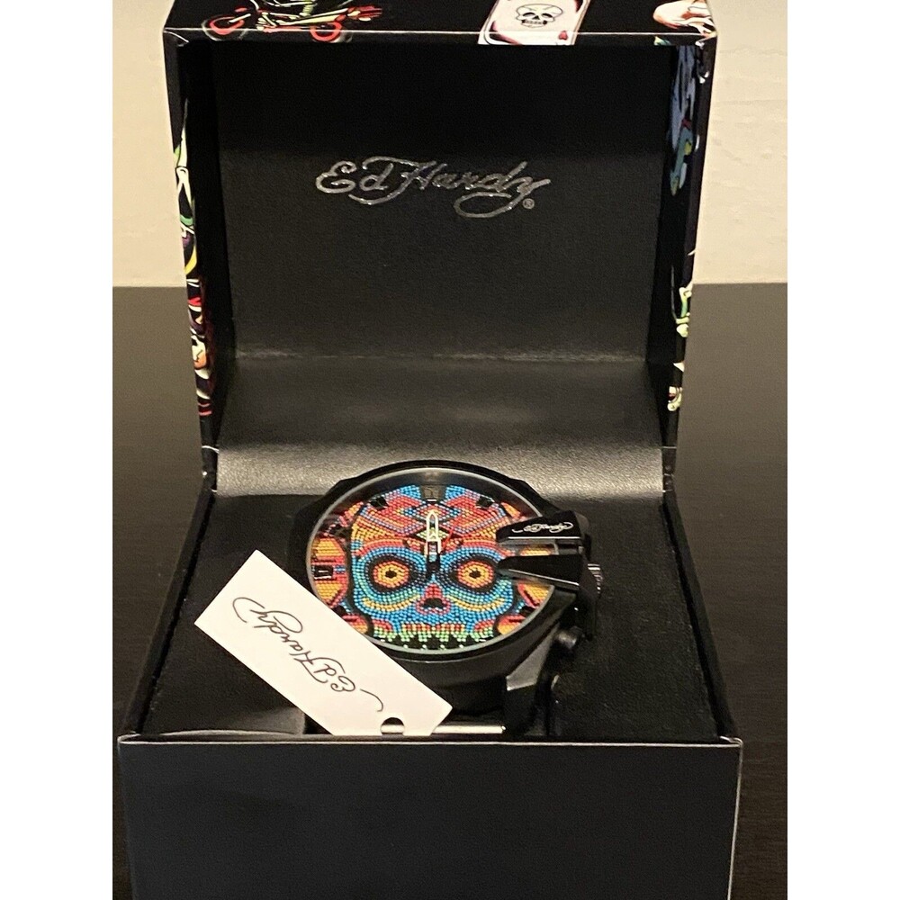 Ed Hardy Multi Color Skull Watch - Picture 2 of 3